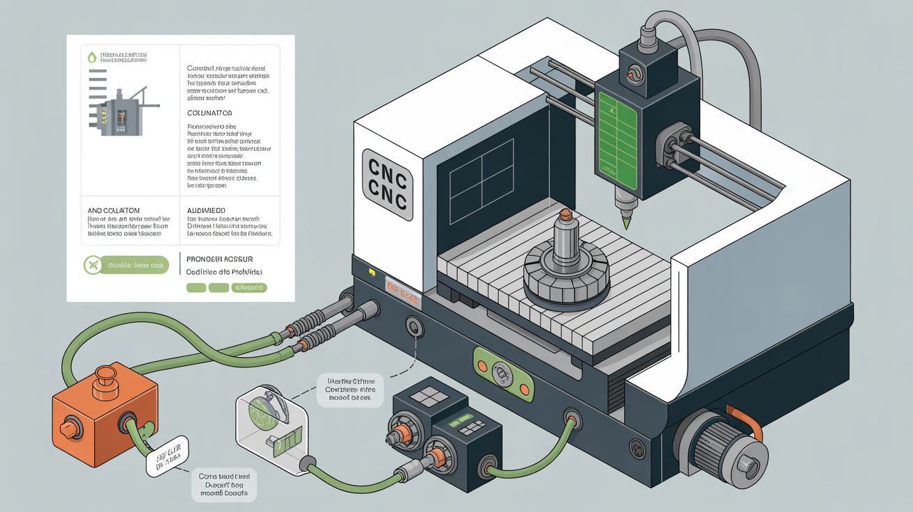 Illustration of CNC machine with generic and customized lockout procedures.